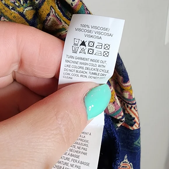 NWT Lucky Brand Persian Carpet Scoop Neck Short Sleeve Tee Shirt Navy XL - Picture 14 of 16